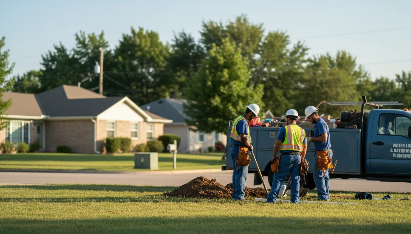 Residential water line and bathroom plumbing service in Frankton, IN